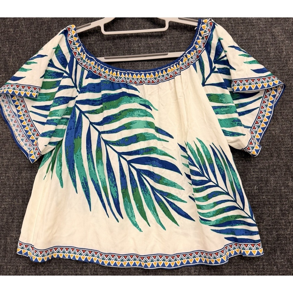 Anthropologie Flying Tomato Womens Peasant Crop Top Shirt Blouse Top Small